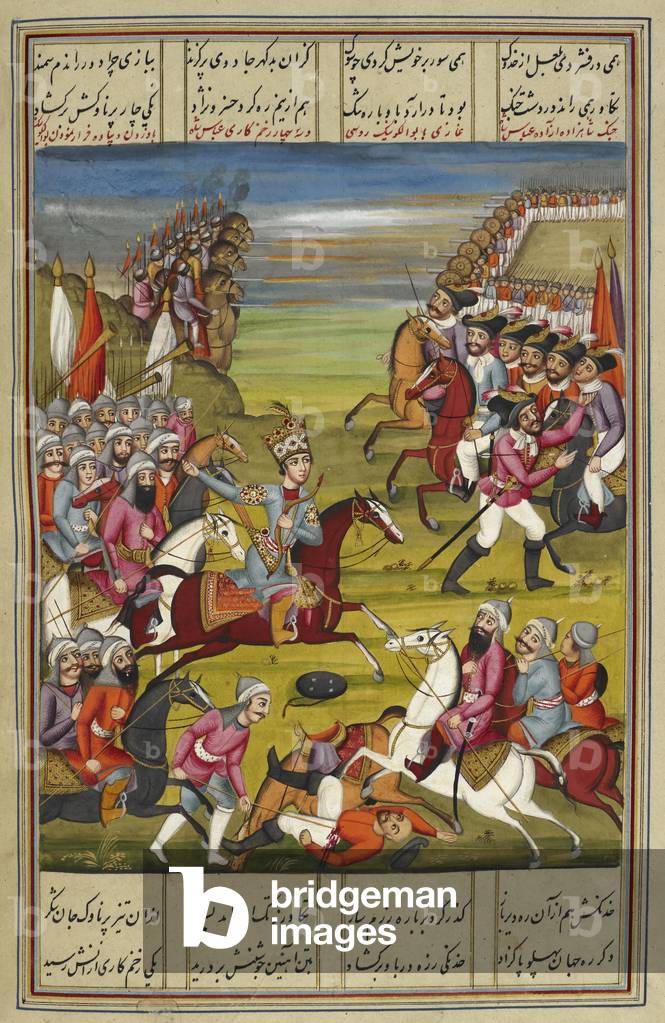 Abbas Mirza carica i russi sotto Bawalkunik.