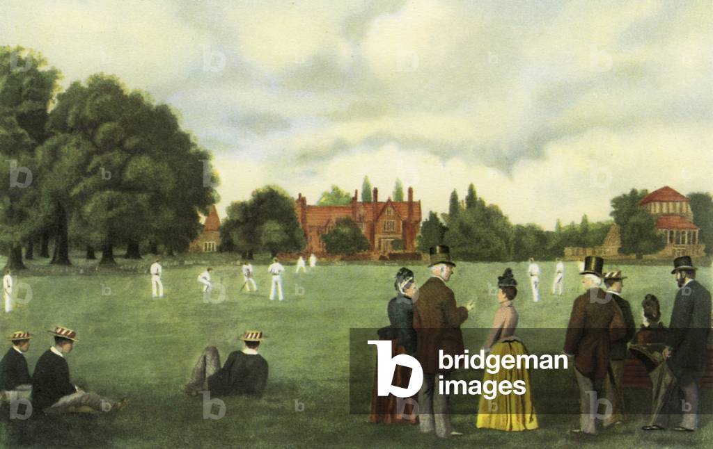 Big Side Cricket, Rugby School, England, aus 'English Public Schools' von Rex Warner, 1945 (Druck)