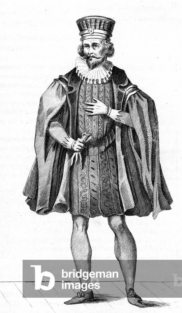 Master account, abiti vintage francesi XVI secolo Enrico IV, Re di Francia