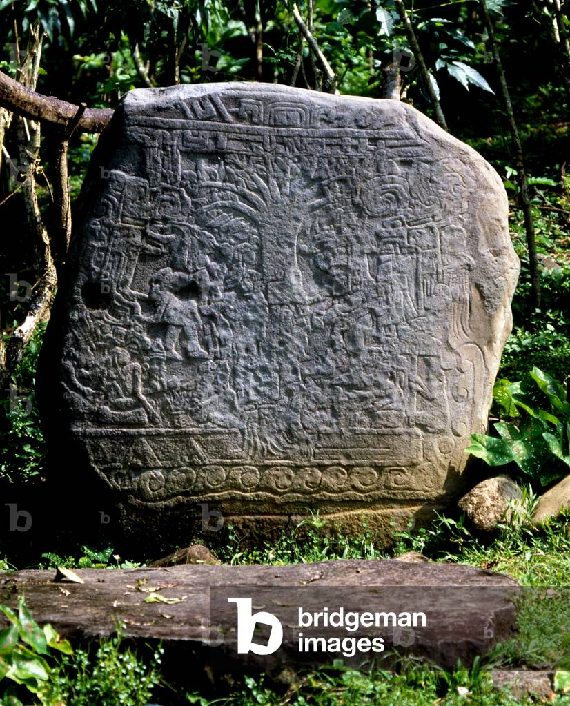 Stela 5 and associated Altar 36 at Izapa, late Pre-Classic Period (600 BC-100 AD) (stone)