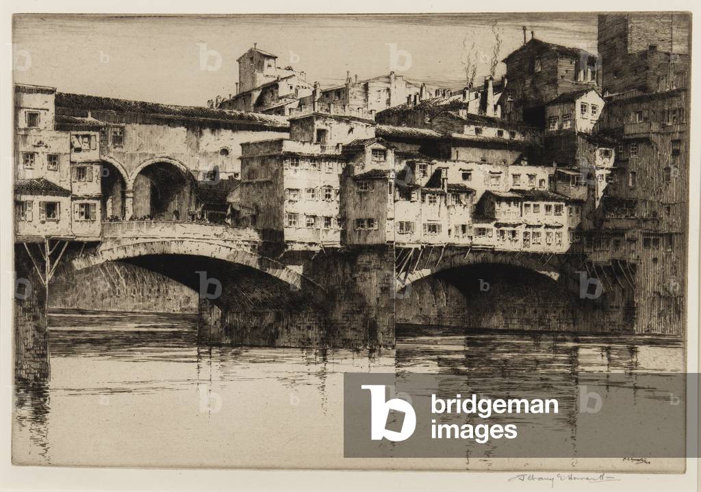 Ponte Vecchio, Florence, 1918 (etching)
