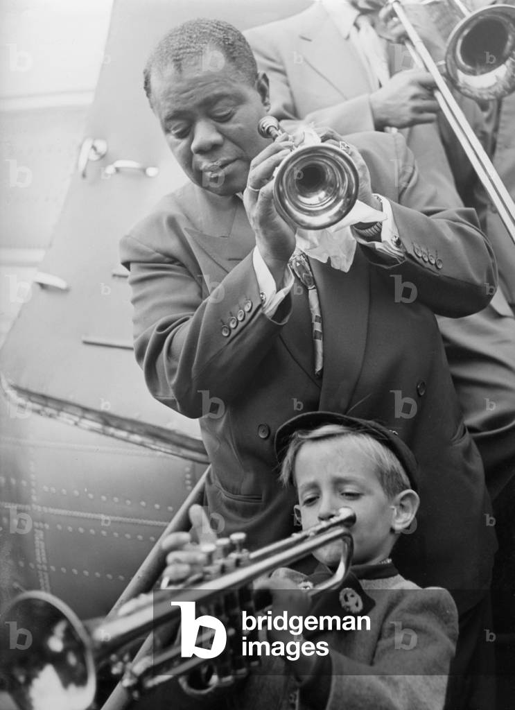Immagine di Fotografia "Louis Armstrong" 1950, b/w