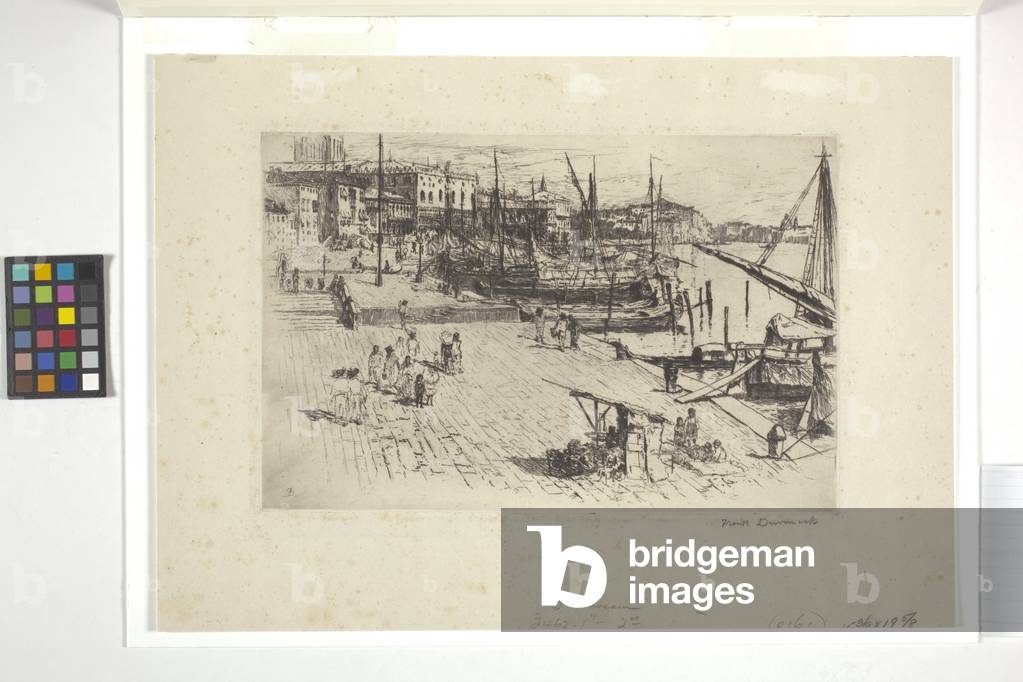 Immagine di Disegno "Riva Degli Schiavoni (Plate 1) (tinta)" 1880 di Frank Duveneck