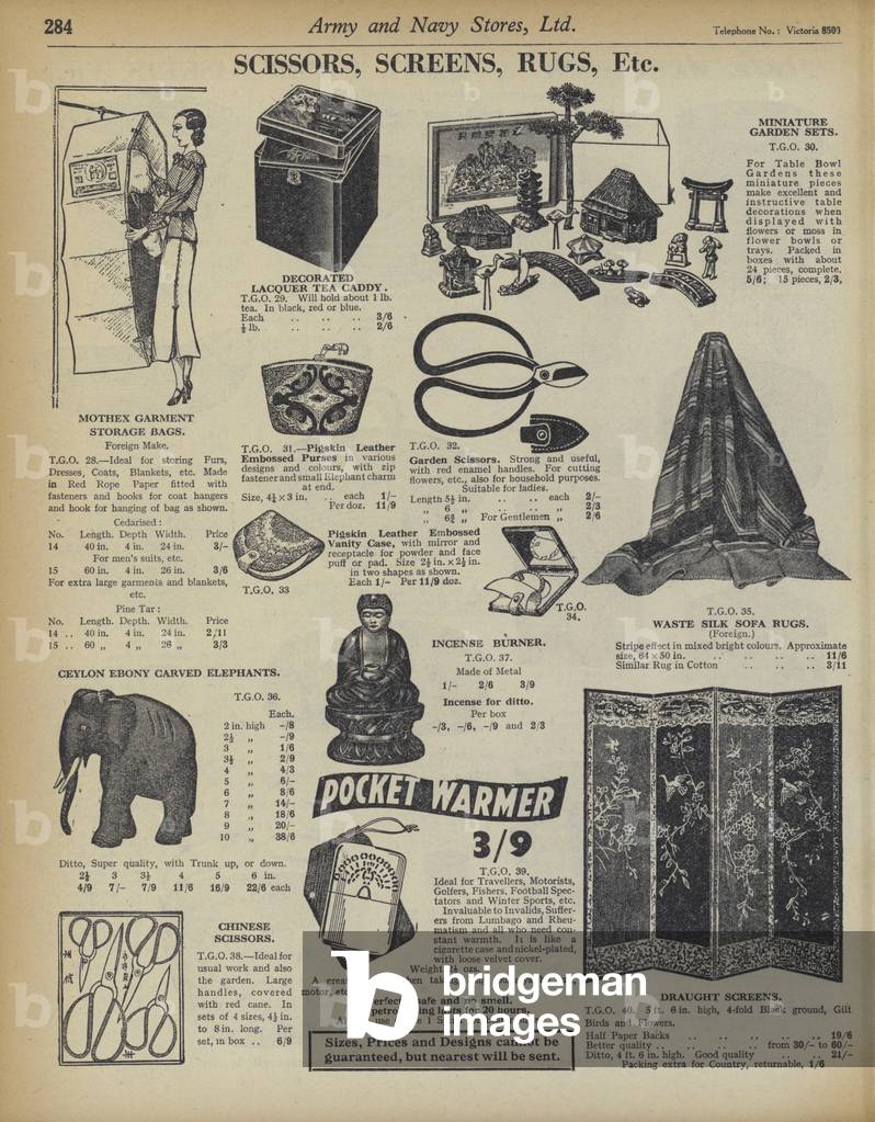 Seite aus dem Armee- und Marine-Store-Katalog, 1939-40 (litho)