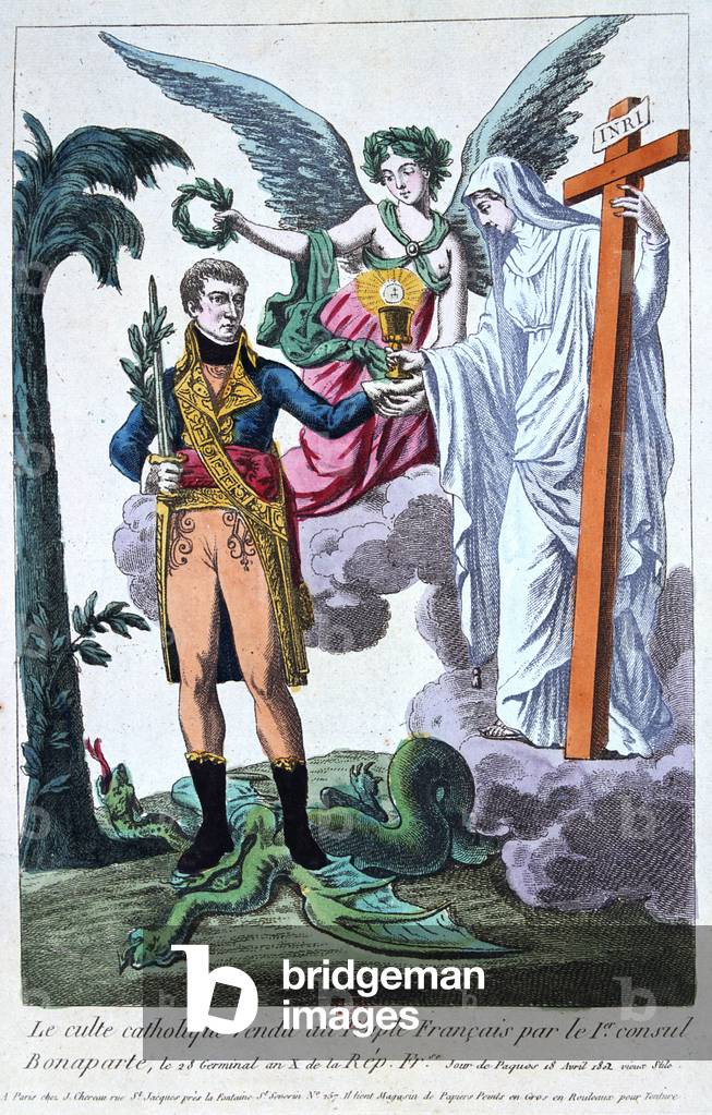 Immagine di Incisione "Stampa allegorica di Napoleone Bonaparte dopo la prima celebrazione della Messa dopo l'