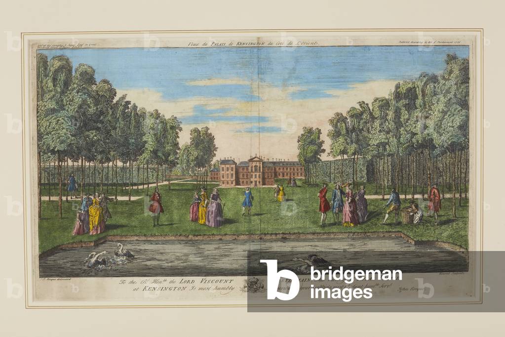 'Veue du Palais de Kensington du Côté de l'Orient ' 1736 par John Rocque