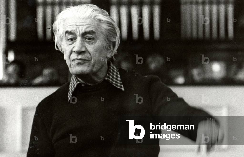 Image de Photographie représentant Sergiu Celibidache conduite 1979 par Suzie Maeder, b/w