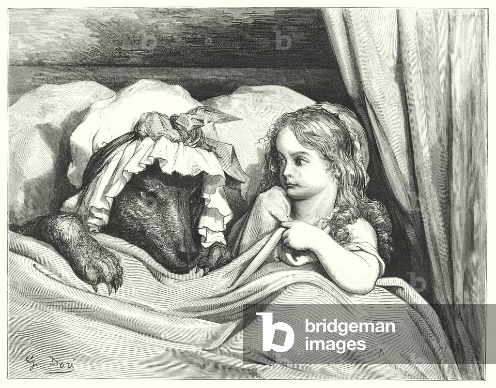 Le Petit Chaperon Rouge; Little Red Riding Hood (engraving) by Gustave Dore