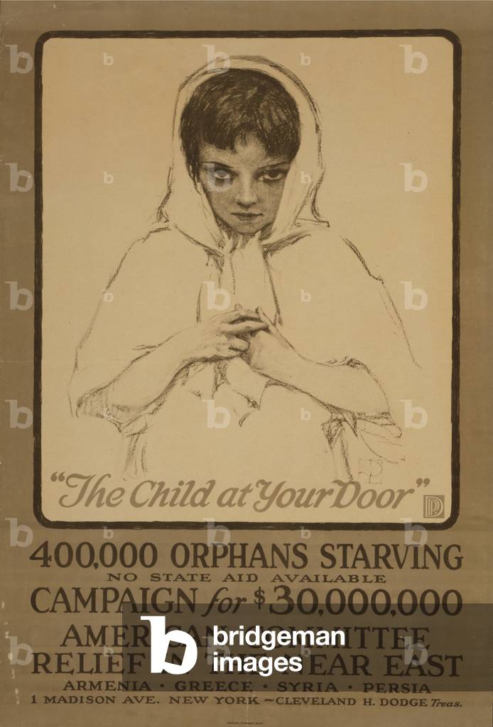 Manifesto della campagna 'Il bambino alla tua porta', 1919 (litografia a colori)