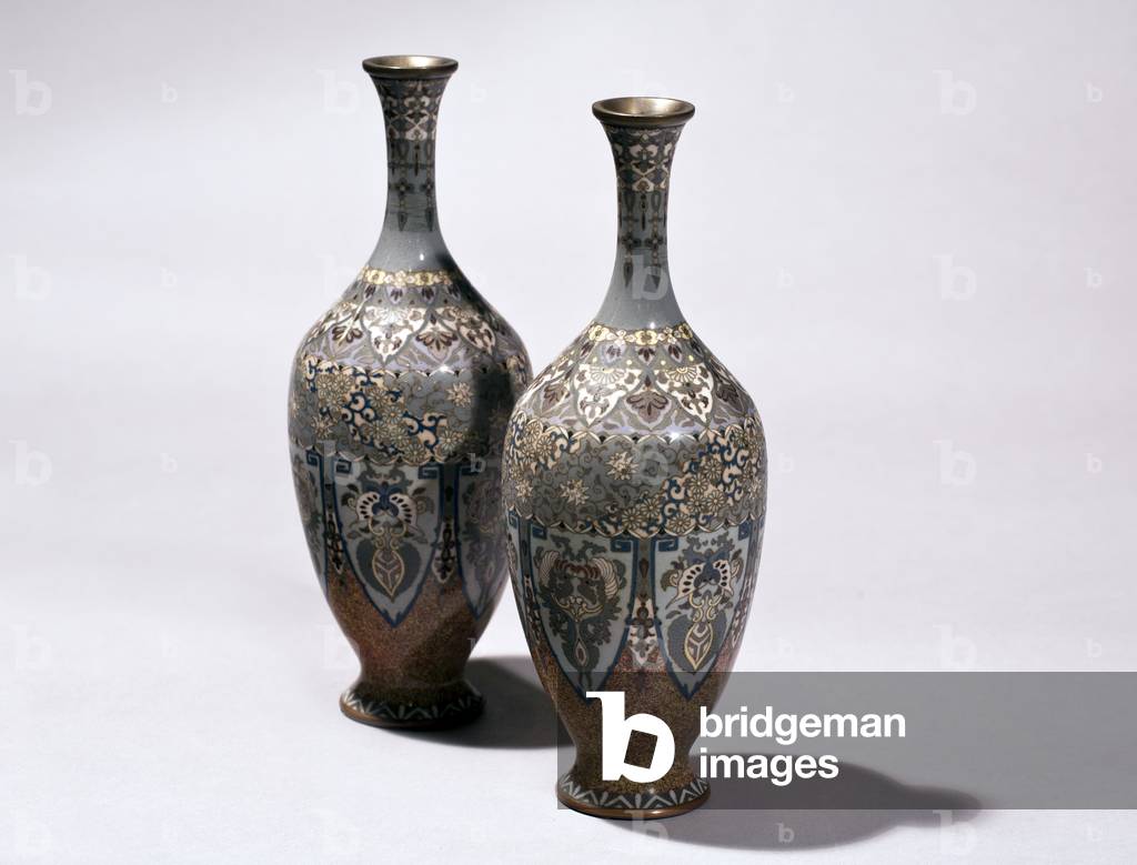 Two cloisonne vases by Japanese Artist