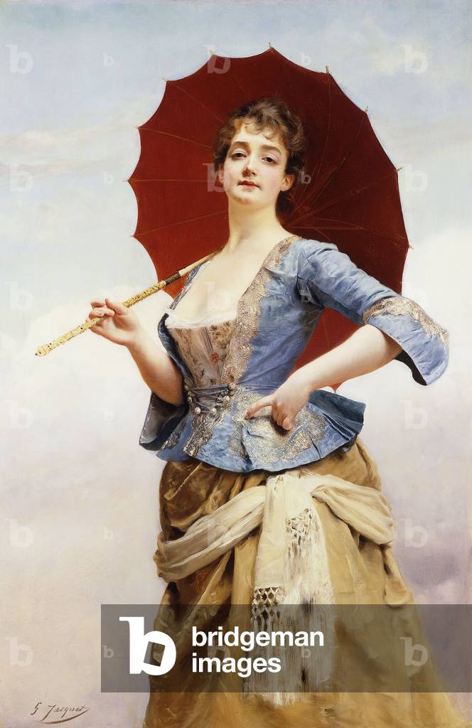 Immagine di Dipinto "una signora con un ombrellone" di Gustave Jacquet
