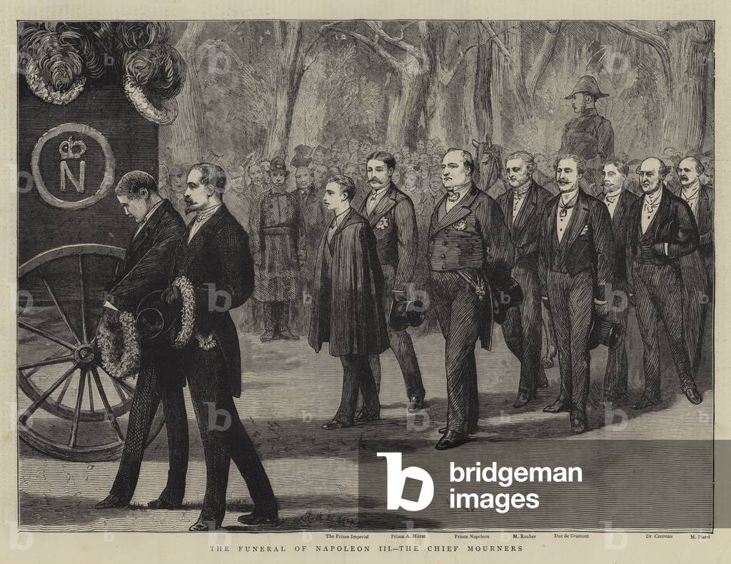 The Funeral of Napoleon III, the Chief Mourners (engraving)