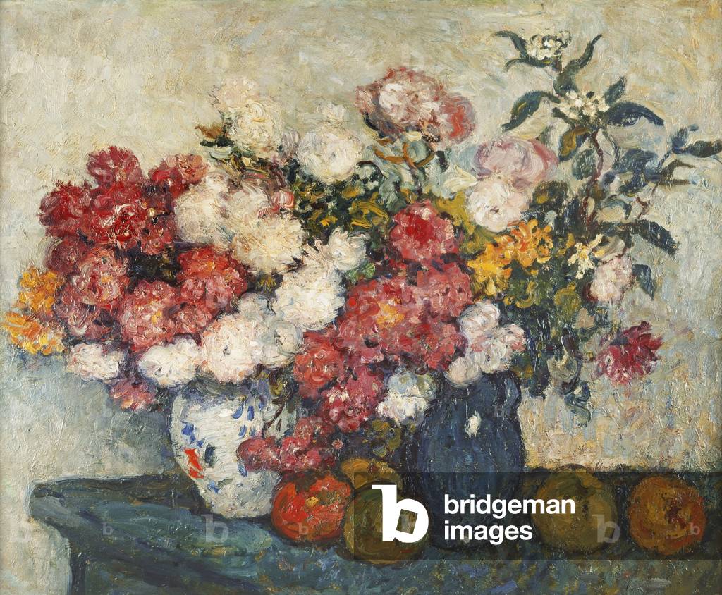 natura morta con fiori; Natura Morte aux Fleurs, (olio su tela)