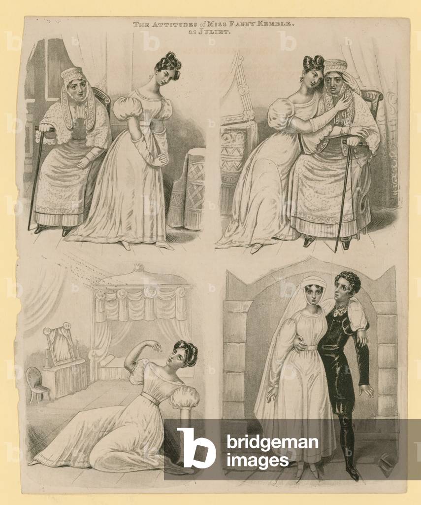 Gli atteggiamenti di Miss Fanny Kemble come Giulietta (incisione)