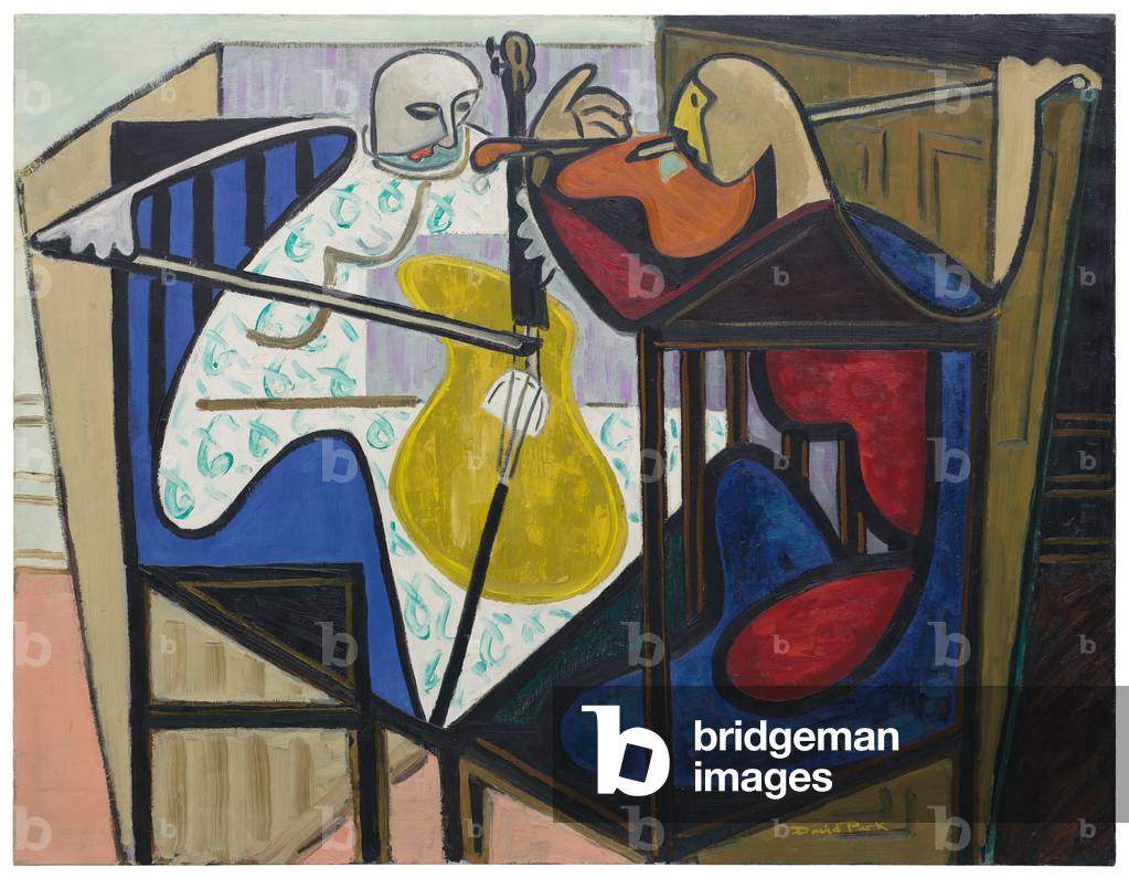 Geige und Cello, 1939 (Öl auf Leinwand)