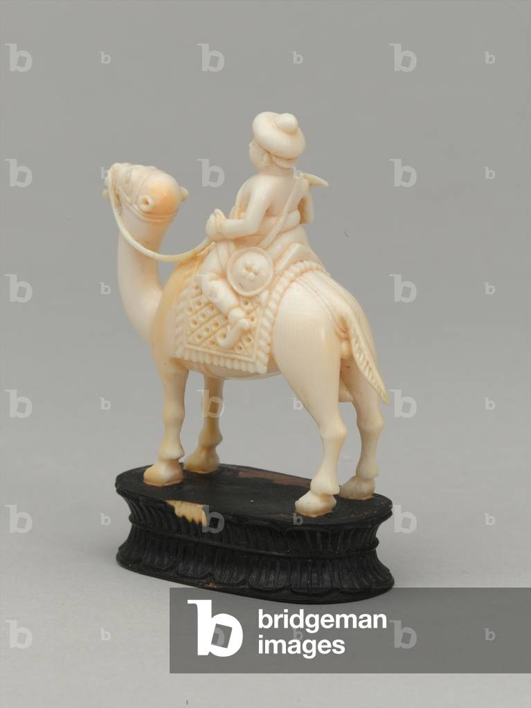 Cavaliere nero, pezzo di scacchi, India, 1820 circa (avorio)