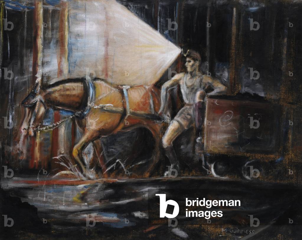 Scena in una miniera di carbone (olio su tela)