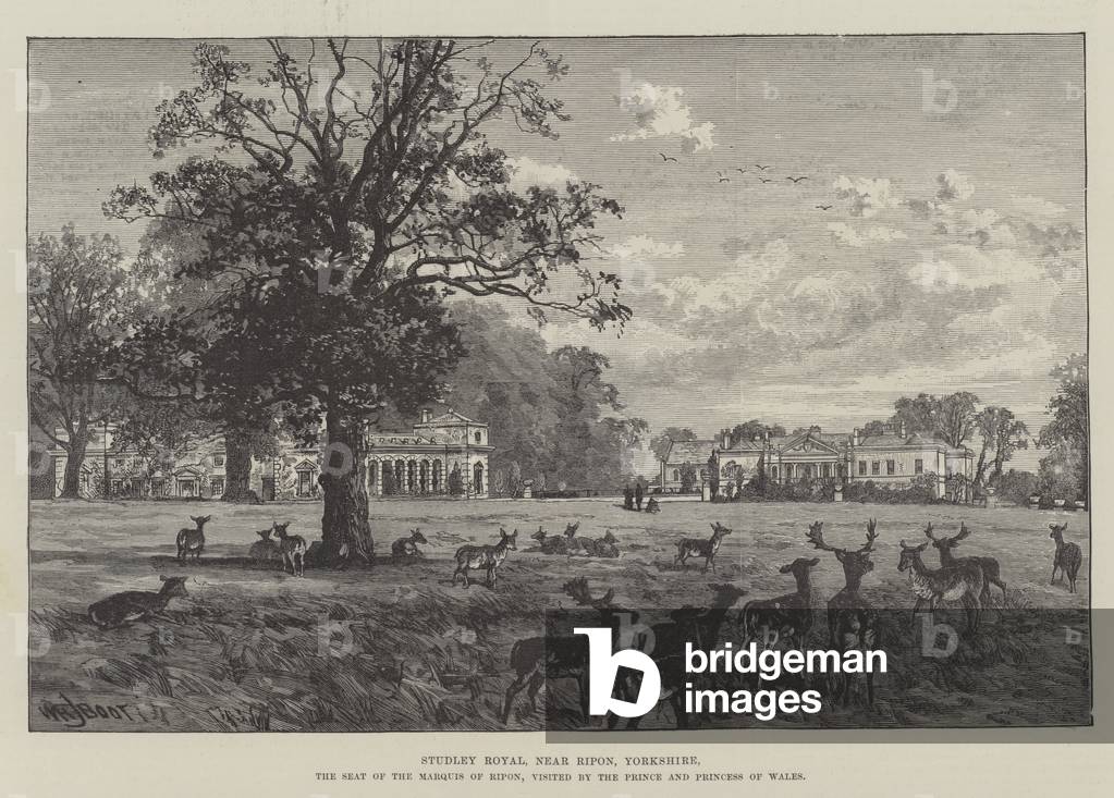 "Studley Royal" 1885 von William Henry James Boot, b/w