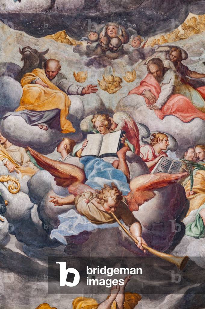 Angeli che suonano musica, dettaglio del Giudizio Universale (affresco)