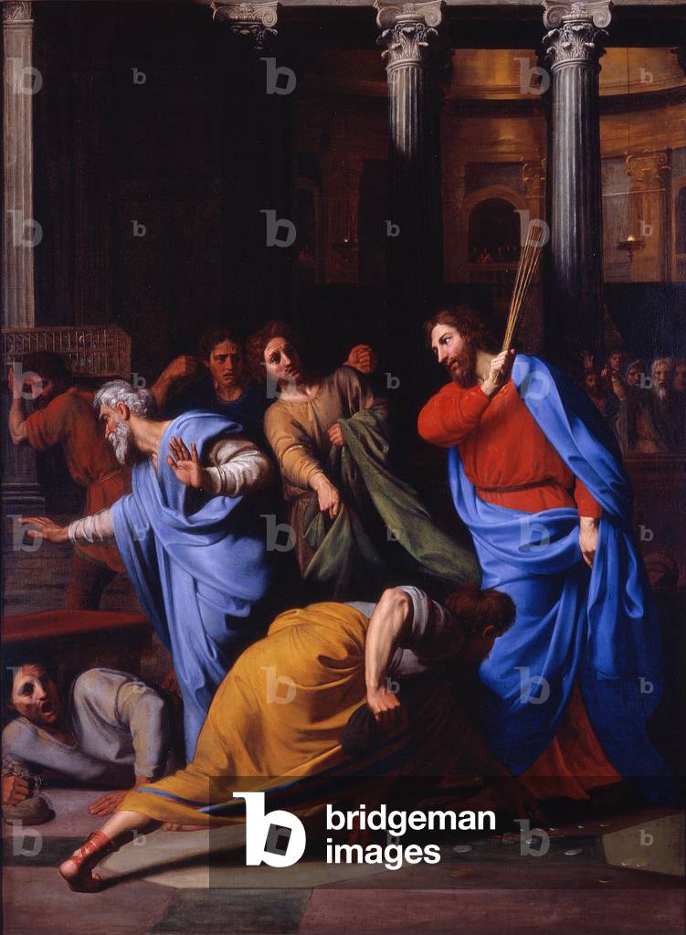 Bild von Gemälde "Christus Ausbeutung der Geldwandler aus dem Tempel", 1682 von Nicolas Colombel