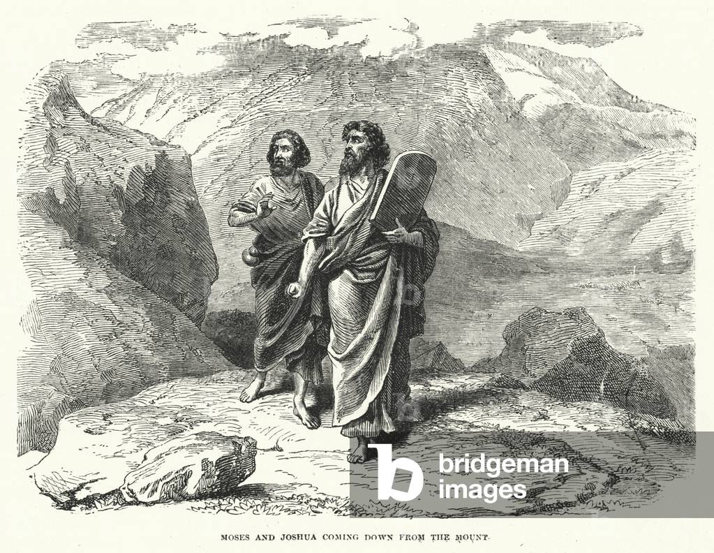 Moïse et Josué descendant de la montagne (gravure)