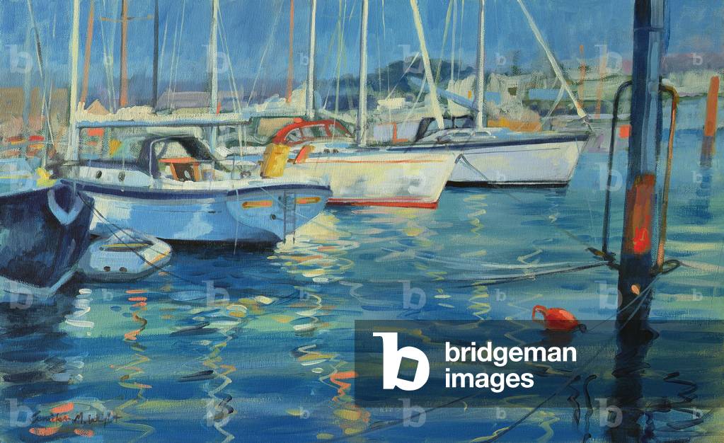 Immagine di Dipinto "Isola di Wight - Yacht Reflections", 2010 di Jennifer Wright