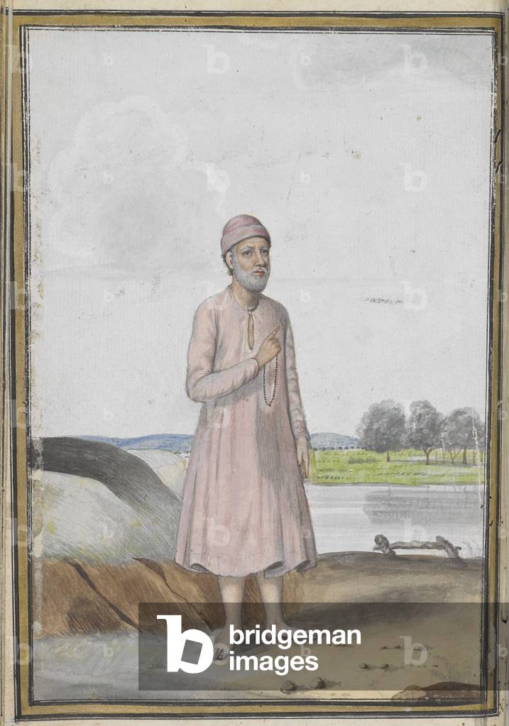 Un membre de la secte Ganjbakhshi. Une peinture d'un manuscrit décrivant les différentes sectes religieuses hi
