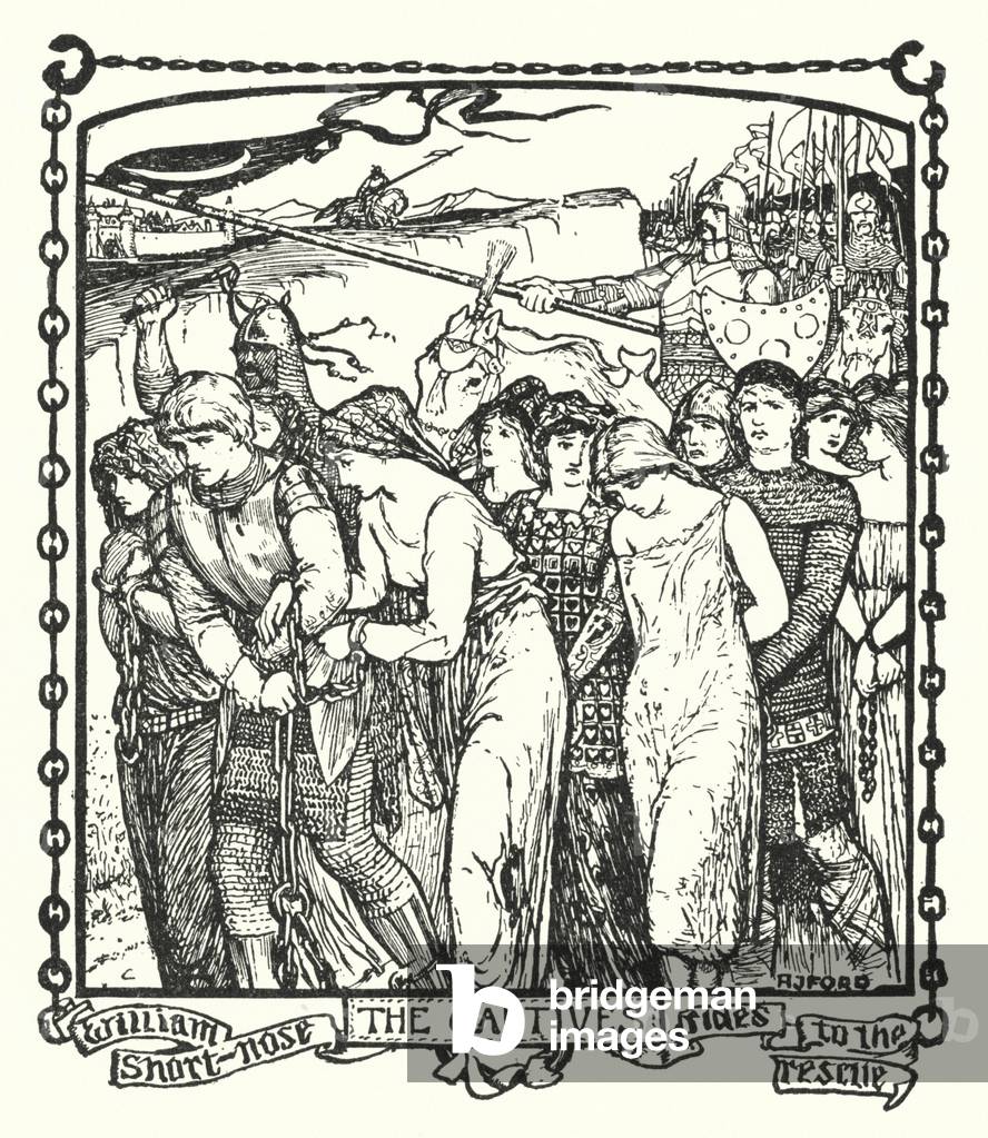 The Captives, William Short Nose rides to the rescue (litho)