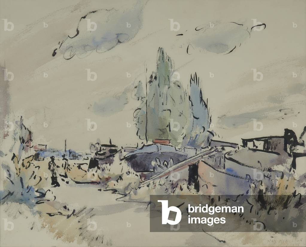 Immagine di Dipinto "Barges" 1958 di May Lancelot Monckton