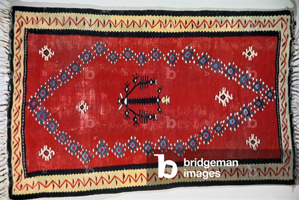 Prayer Kilim: wool. Balkans or Turkey. Islamic
