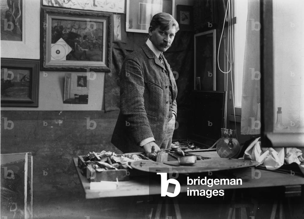 Image of Photography depicting Charles Hoffbauer (b/w photo) by Dornac, b/w
