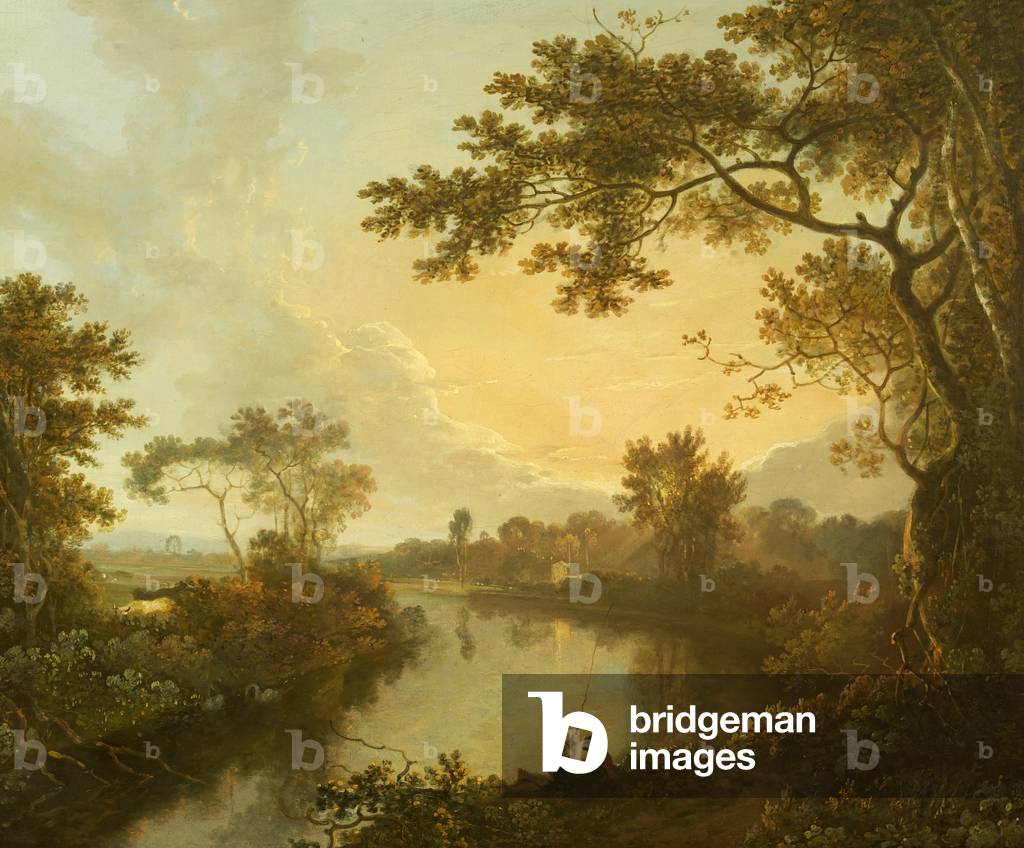Immagine di Dipinto "veduta di il fiume dee vicino eaton Sala" di Richard Wilson