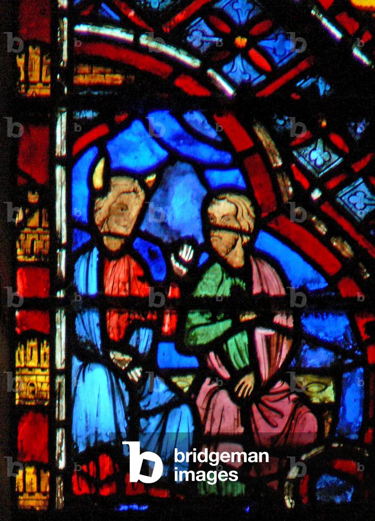 Window w2  Moses and Aaron seated (stained glass) 1246-48 by French Artist