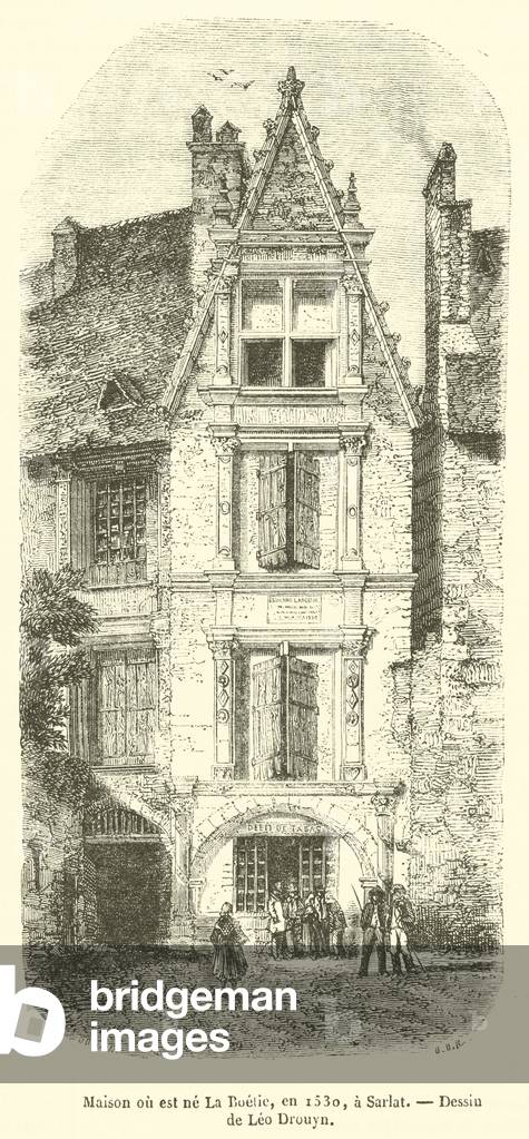 Maison ou est ne La Boetie by French Artist, b/w
