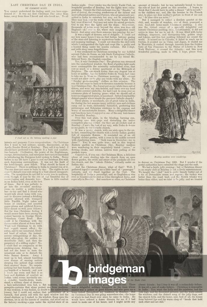Last Christmas Day in India (engraving) by Richard Caton II Woodville, b/w