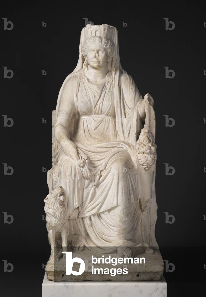 Portrait of a Woman as Cybele, c.50 AD (marble)