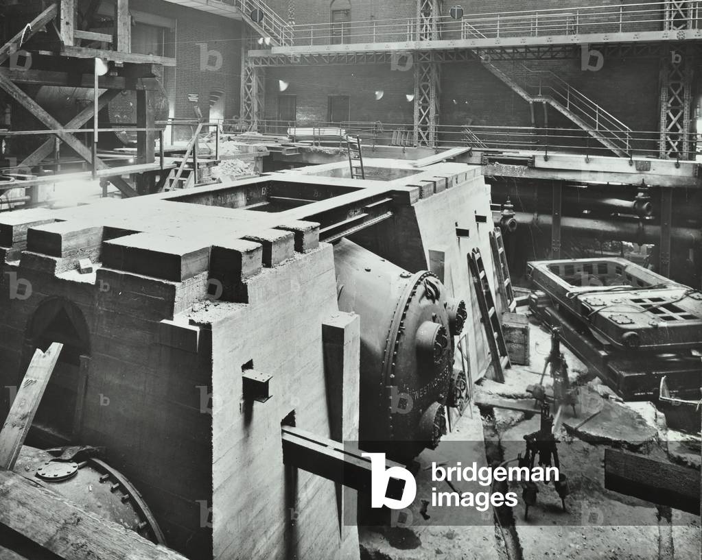 Immagine di Fotografia "Greenwich Generating Station: interno dell'estensione dell'impianto" 1914 di English P