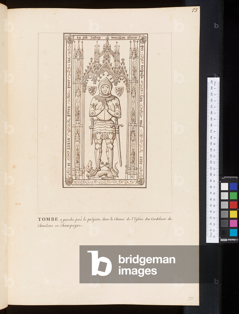Monumenti ed epitaffi nelle chiese della Normandia, Champagne e Borgogna, 1700 circa (disegno)