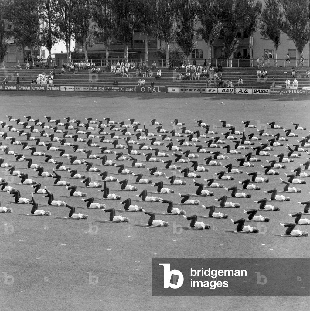 Image of Gymnastics Gymnaestrada 1969 Basel, 1969 (b/w photo)