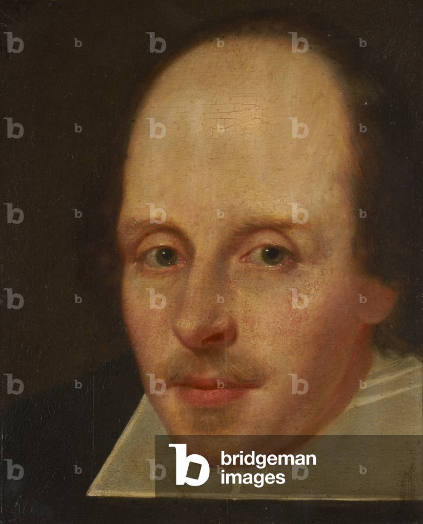 Image de Peinture représentant Convaincu être William Shakespeare (1564-1616) par English School, b/w