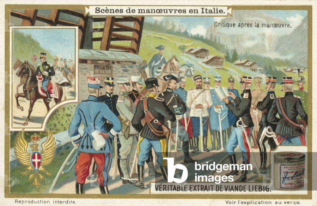 Image of Print depicting Military manoevres in Italy (chromolitho) 1900 by European Artist