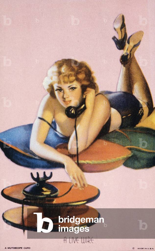 A Live Wire, Mutoscope Card, anni 40 (color lito)