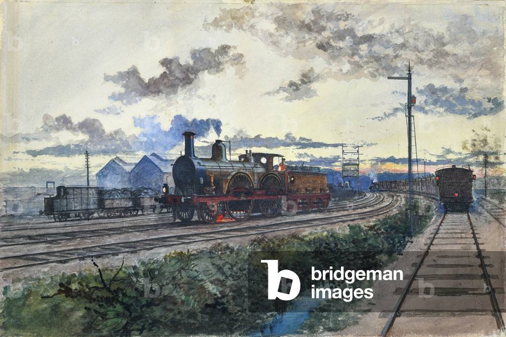 Image de Dessin représentant Locomotive à vapeur 1860 par Unknown Artist