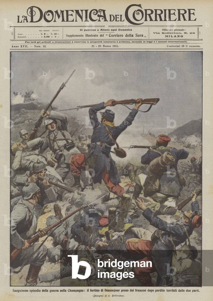 Bloody episode of the war in Champagne by Achille Beltrame