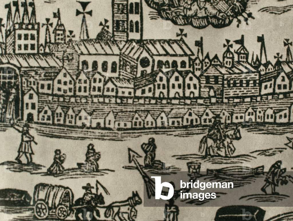 Große Pest von London. 1665-1666. Großbritannien, 17. Jahrhundert (Gravur)