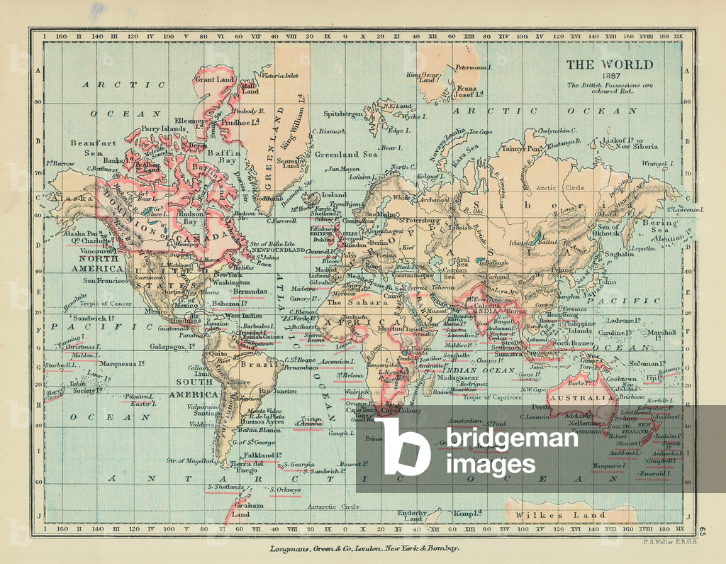 Bild von Karte & Plan "Die Welt (Farblitho)" 1801 von English School