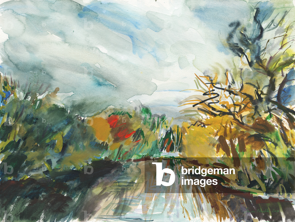 Pegs Teich, Richmond Park, 2018 (w/k auf Papier)