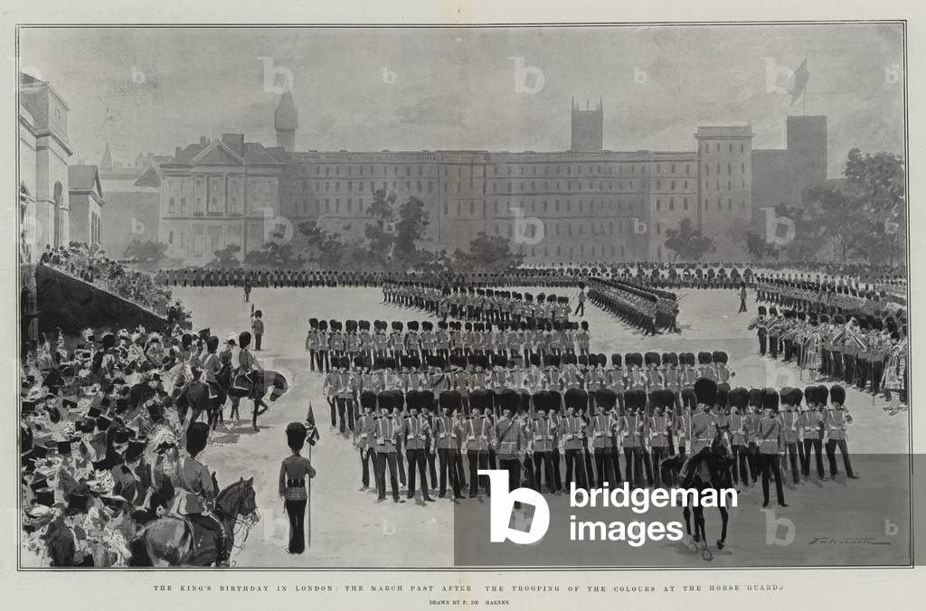 Bild von Druck "The King's Birthday in London" von Frederic de Haenen