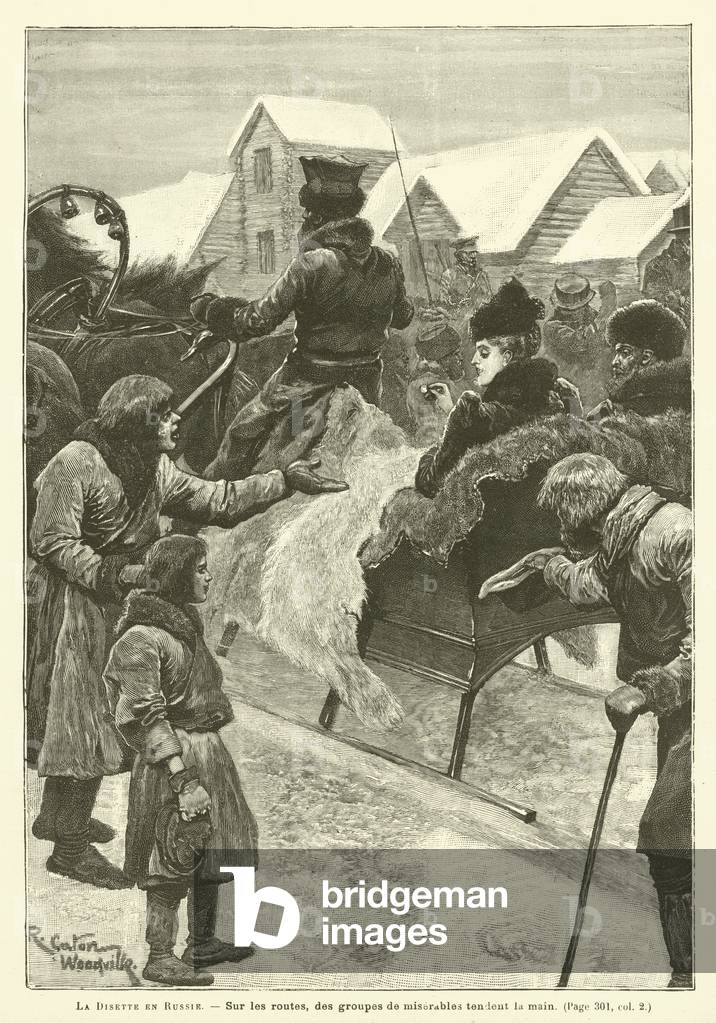 "La Disette En Russie (incisione)" di Richard Caton II Woodville, b/w
