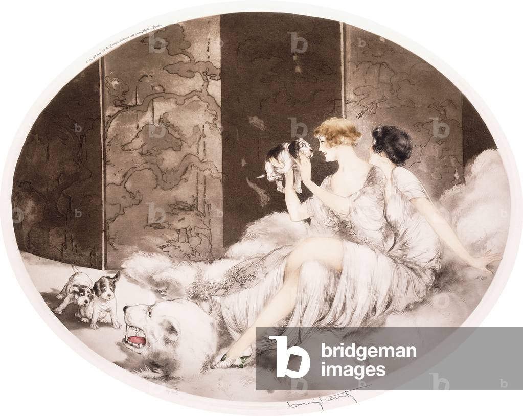 Petit Chiens, 1925 (acquaforte a colori e puntasecca)